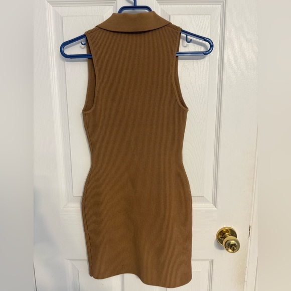 Babaton Sculpt Knit Polo Dress - Camel XS - Picture 3 of 3